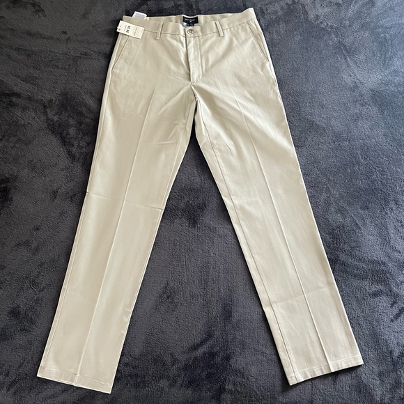 Mens Docker Khaki Dress Pants - 34 x 34 - Slim Tapered Fit - Picture 1 of 4